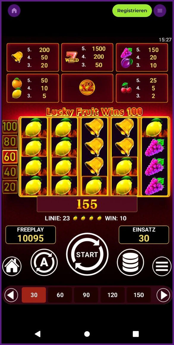 lucky Fruit Wins 100